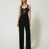 Jumpsuit Aus Satin Und Tuch Mit Pailletten