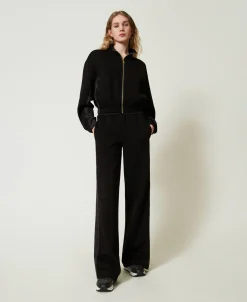 Kapuzenjacke Mit Reißverschluss Und Palazzohose