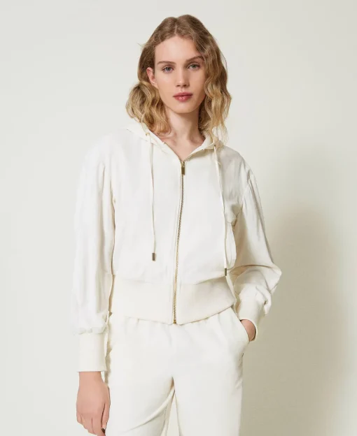 Kapuzensweatjacke Aus Samt