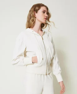 Kapuzensweatjacke Aus Samt