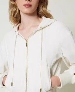 Kapuzensweatjacke Aus Samt