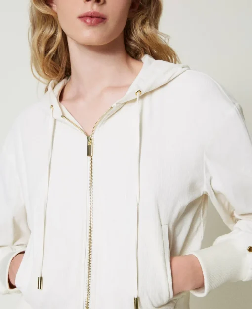 Kapuzensweatjacke Aus Samt