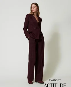 Karierte Palazzohose Mit Lurex