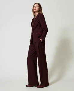 Karierte Palazzohose Mit Lurex