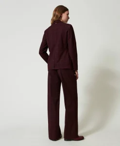Karierte Palazzohose Mit Lurex