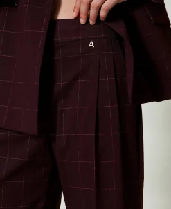 Karierte Palazzohose Mit Lurex