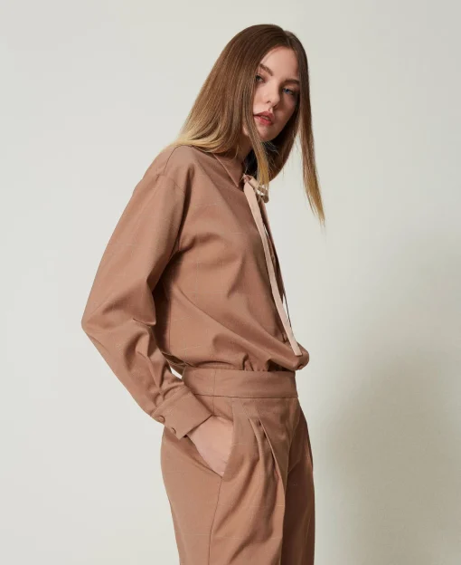 Kariertes Hemd Mit Lurex