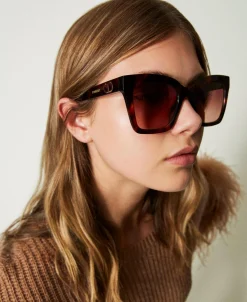 Karree-Sonnenbrille In Schildpattoptik