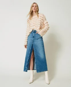 Kastenpullover Mit Volants In Spitzenoptik