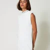 Kleid Aus Crêpe-Cady Mit Metallperlen