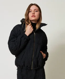 Kurze Steppjacke Mit Gaufrage