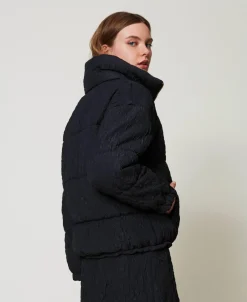Kurze Steppjacke Mit Gaufrage