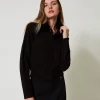 Kurzer Cardigan Mit Kragen Aus Pelzimitat