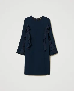 Kurzes Kleid Aus Cady Mit Volant
