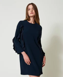 Kurzes Kleid Aus Cady Mit Volant