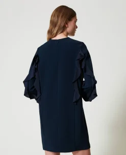 Kurzes Kleid Aus Cady Mit Volant
