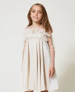 Kurzes Kleid Aus Chenille Und Tüll
