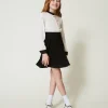 Kurzes Kleid Aus Crêpe De Chine Und Flanell