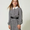 Kurzes Kleid Aus Crêpe De Chine Mit Print