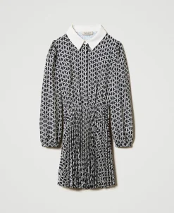 Kurzes Kleid Aus Crêpe De Chine Mit Print