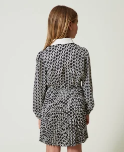 Kurzes Kleid Aus Crêpe De Chine Mit Print