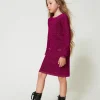 Kurzes Kleid Aus Jacquard-Strick Mit Oval Ts