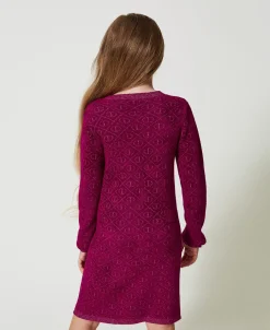 Kurzes Kleid Aus Jacquard-Strick Mit Oval Ts