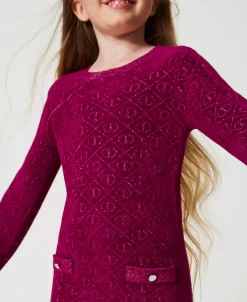 Kurzes Kleid Aus Jacquard-Strick Mit Oval Ts
