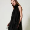 Kurzes Kleid Aus Plissiertem Tüll