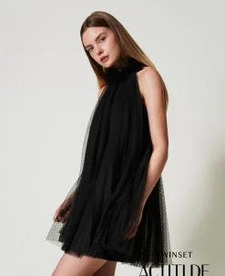 Kurzes Kleid Aus Plissiertem Tüll