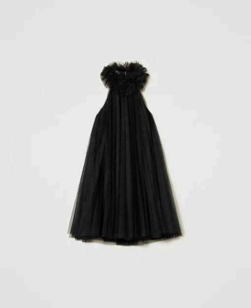 Kurzes Kleid Aus Plissiertem Tüll