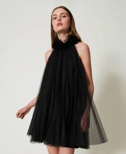 Kurzes Kleid Aus Plissiertem Tüll