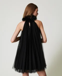 Kurzes Kleid Aus Plissiertem Tüll