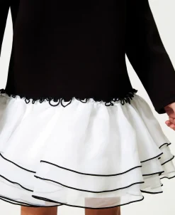 Kurzes Kleid Aus Scuba Und Organza
