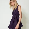 Kurzes Kleid Aus Taft Mit Volants