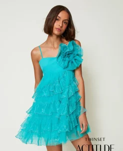 Kurzes Kleid Aus Tüll Und Organza