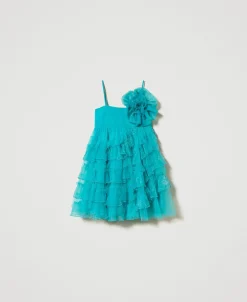 Kurzes Kleid Aus Tüll Und Organza