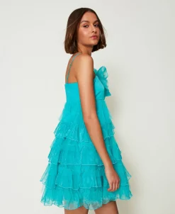 Kurzes Kleid Aus Tüll Und Organza