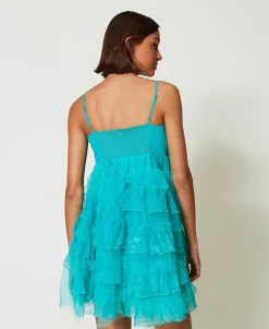 Kurzes Kleid Aus Tüll Und Organza