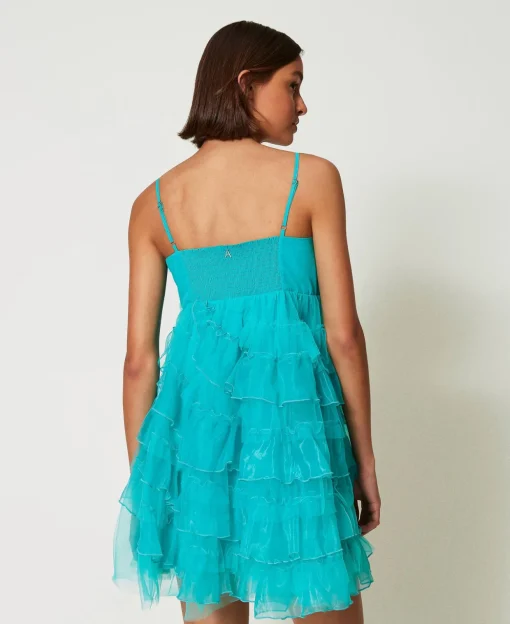 Kurzes Kleid Aus Tüll Und Organza