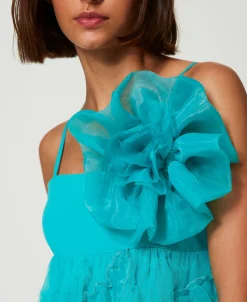 Kurzes Kleid Aus Tüll Und Organza