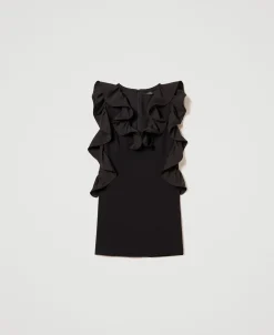 Kurzes Kleid Mit Georgettevolants