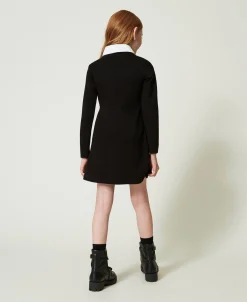 Kurzes Kleid Mit Organzavolant