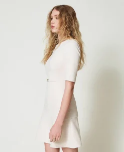 Kurzes Kleid Mit „Oval T“-Riegel