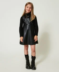 Kurzes Kleid Mit „Oval T“-Schnalle