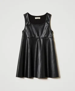 Kurzes Kleid Mit „Oval T“-Schnalle