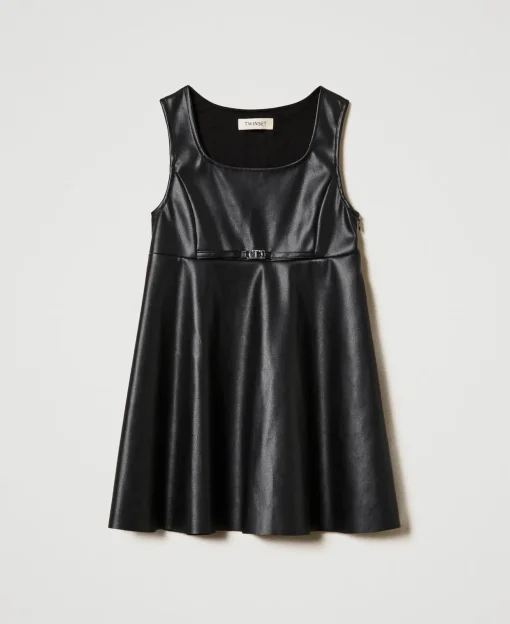 Kurzes Kleid Mit „Oval T“-Schnalle