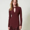 Kurzes Kleid Mit Plissierten Tüllvolants