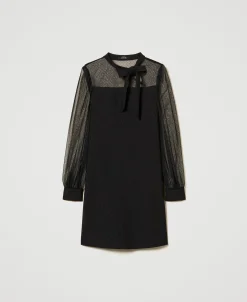 Kurzes Kleid Mit Plumetis-Tüll
