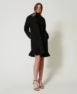 Kurzes Kleid Mit Plumetis-Tüll